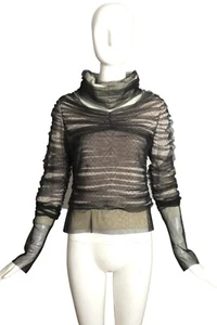 BYRON LARS- Black Tulle & Knit Sweater, Size 8 - Picture 1 of 5