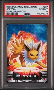 POP 4! PSA 10 GEM MINT JOLTEON 2005 CARDDASS POKEMON ZUKAN 237 RAINBOW - Picture 1 of 2