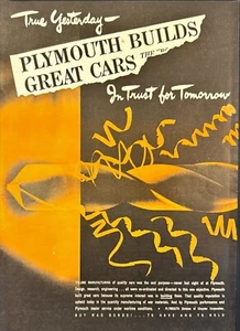 Plymouth Builds Great Cars Drill Bit Buy War Bonds WWII Vintage Print Ad 1944 - Picture 1 of 6
