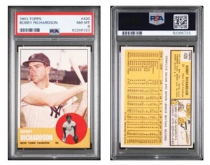 1963 Topps Bobby Richardson #420 PSA 8 quasi nuovi mt - Foto 1 di 1