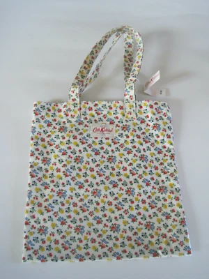 Сумка с короткими ручками Cath Kidston London Flora красная желтая синяя кремовая новая с ценником 14 дюймов x 134 дюйма x 1 дюйм - Изображение 1 из 4