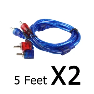 2 Packs RCA Cable 5FT. Feet HDTV Amplifier 2 RCA to 2 RCA Male Interconnect Wire - Picture 1 of 12