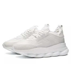 Versace chain reaction sneakers white 39 8.5 luxury platform couture streetwear - Picture 1 of 17