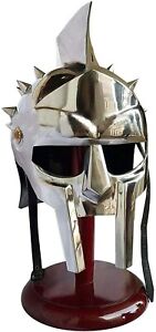 Medieval Gladiator Maximus Viking Helmet Ancient Knight Greek Roman Free Stand A