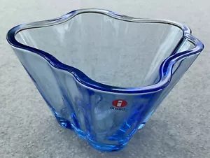Iittala Alvar Aalto Glass Aqua bowl 75 X 140 mm/2.95 x 5.51 Inch Discontinued - Picture 1 of 10