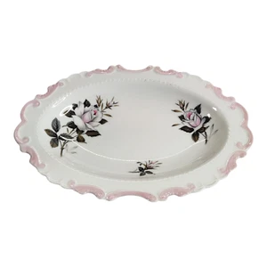 Royal Albert England Bone China Oval Serving Platter | White with Pink Rose - Picture 1 of 8