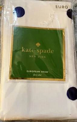 Kate Spade New York Deco Dot Euro Pillow Sham 26” X 26” White / Navy Dots - Imagem 1 de 2