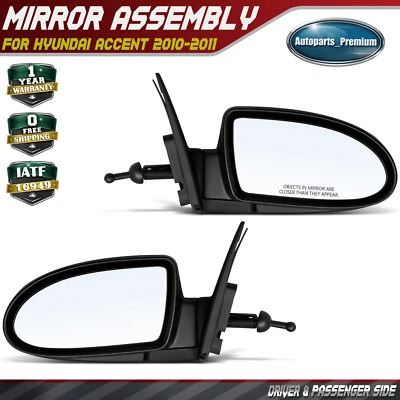 2x Espejo Manual con Plegable Manual Texturizado Negro para Hyundai Accent 2010-2011 Foto 1 de 4