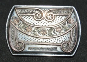 Borsa a frizione crossover argento antico Art Nouveau/Deco borsa a spilla spilla - Foto 1 di 3