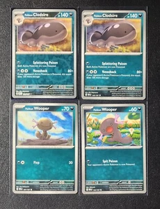 2x Paldean Clodsire 129/197 (1 holo inverso) y 2x Wooper (126/197, 127/197) casi nuevo - Imagen 1 de 1