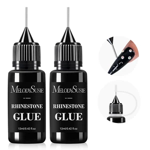2Pcs Nail Rhinestone Glue, 3D Gel Nail Art Design Strong Adhesive Nail Gem Glue - Picture 1 of 12