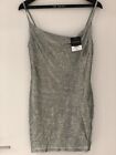 Topshop Foil Cowl Neck Dress Size 10 - 90S Mini Dress