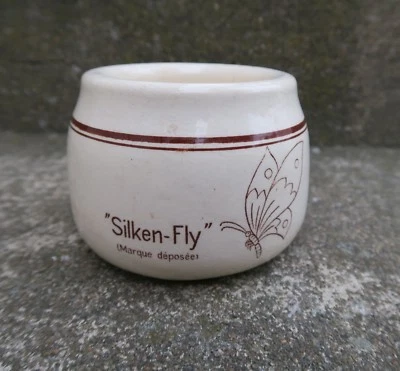 Ancien pot de CREME SILKEN-FLY YAOURT butterfly Papillon french yogourt - Photo 1/2