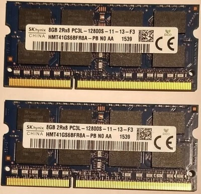 2 - SK HYNIX 8Gb 2Rx8 DDR3 PC3L-12800S LAPTOP SO-DIMM RAM MEMORY - Tested - Image 1 of 2