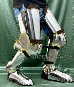 Medieval Full Leg Armor Steel Knight Greaves, Cuisses And Sabatons Perfect - Picture 1 of 10
