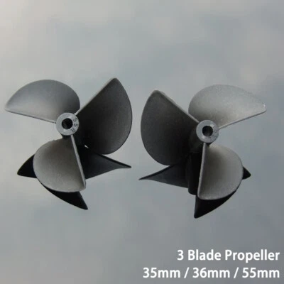 Nylon Plastic Ship Propeller Props 3 Blade For RC Boat Model DIY 35mm/36mm/55mm - Image 1 of 4