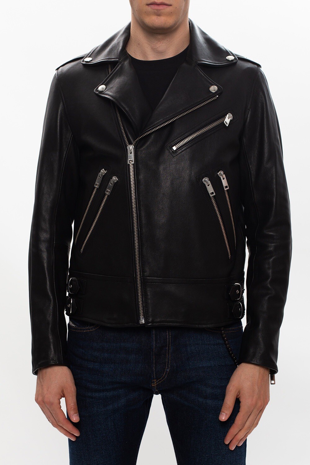 L-Garrett-A Black Leather Biker Jacket 