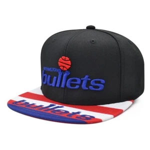 Washington Bullets Mitchell & Ness NBA Team Hook Snapback Hat -Black/Red/Blue - Picture 1 of 5