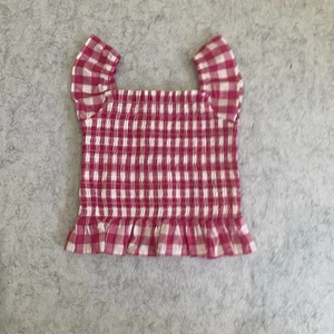 Janie And Jack Tank Top Girls Size 18-24m Red White Gingham Plaid Smocked Top - Picture 1 of 6