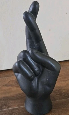 Escultura de buena suerte de cerámica negra Art Deco de 10".  Excelente estado. Foto 1 de 4