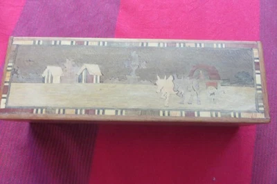 Ancienne boîte palissandre Marqueterie - Photo 1/4