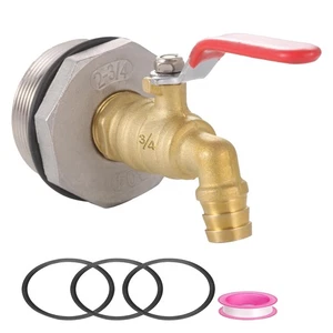 Ceaeso 2" Drum Faucet for 55 Gallon Drum,3/4 inch Brass Rain Barrel Spigot wi... - Picture 1 of 6