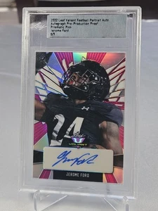2022 Leaf Valiant Jerome Ford Auto Autograph Prismatic Pink Proof 1/1 - Picture 1 of 3