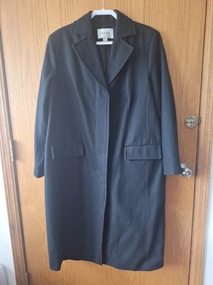 Chaqueta Abrigo Avenue Talla 18/20 Preciosa Negro Oscuro Excelente 45" Largo  Foto 1 de 4