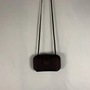 Ladies' Small Brown Hard Case Purse, Converts as Shoulder Bag or Clutch - Picture 1 of 9