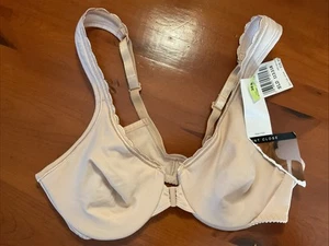 New Bali Front Closure Bra 7702 Size 36B Color Nude Underwires Microfiber Cups - Picture 1 of 7