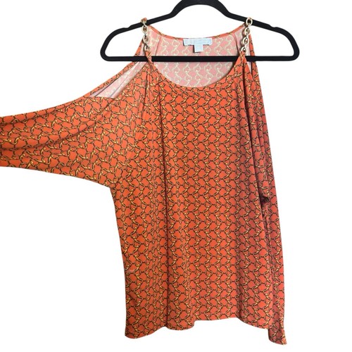 Camicetta Michael Kors spalle fredde donna media multicolore maglia catena elasticizzata