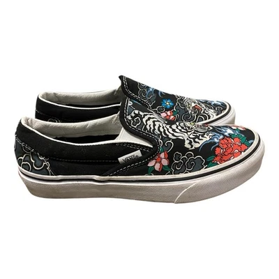 Zapatillas informales Vans sin cordones tigre florales para mujer talla 7 skateboarding tatuaje raro Foto 1 de 4