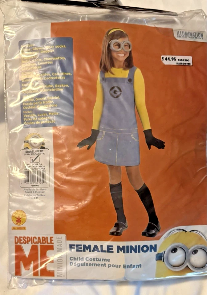 Disfraz de Halloween Rubíes Despicable Me Mujer Minion Niño Talla Pequeña 4-6 Foto 1 de 3