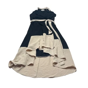 Harper Rose Damen ärmellos schwarz und beige Kleid Kragen Größe 12 mit Schärpe - Bild 1 von 7