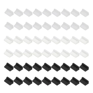 0.5 Inch USB Type A Dust Plug, 60 Pcs Anti Dust Plug Cover, Black/White/Clear - Zdjęcie 1 z 6