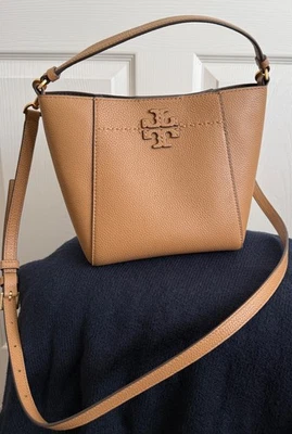 Bolso pequeño de cuero para mujer Tory Burch Silver McGraw - Tiramisú 227... Foto 1 de 4