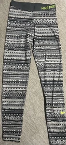 Nike Pro Leggings Womens Size Medium Dri Fit Yoga Training Compression Grey - Picture 1 of 4