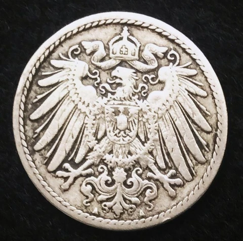 Historical Antique- German 5 Pfennig Coin - More than 100 Years Old Coin Cover