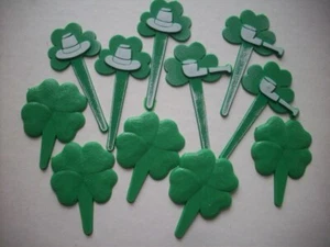 11 St. Patrick's Day St. Pat's plastic picks shamrocks - Bild 1 von 3