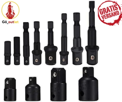 Akkuschrauber Nuss Set 8-tlg + 4 Adapter – 1/4 3/8 1/2 Zoll Stecknuss & Adapter - Bild 1 von 4