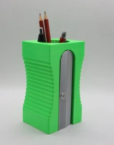 Sharpener Pencil Holder, Lime Green Desk/ Office Organiser 3d printed - Picture 1 of 2