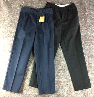 Pantalones escolares de vestir Lands End Chico para niños azul marino negro talla 12 Foto 1 de 4