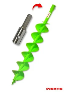 Taladro profesional WERHE® acero completo, taladro de tierra 120 mm doble eje con adaptador hexagonal - Imagen 1 de 9