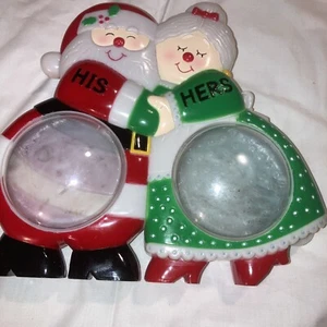 Vintage JSNY His and Hers Double Sided Bank Santa Mrs Clause Christmas NEW RARE - Picture 1 of 12