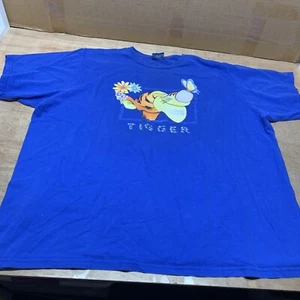 Vintage Disney Winnie The Pooh Shirt Tigger 28x30 Oversize Big Graphic Blue - Picture 1 of 8
