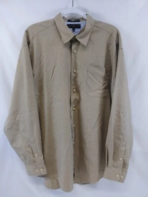 Camisa de vestir Tommy Hilfiger para hombre marrón talla XL lana manga larga abotonada Foto 1 de 4