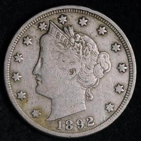 1892 Liberty V Nickel CHOICE XF E156 KNP Cover