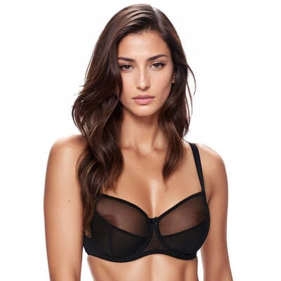 Sujetador figura completa transparente transparente nuevo lencería talla grande Kostar Venice negro Foto 1 de 4