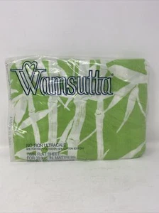 Wamsutta Ultracale Green White Bamboo Nature Twin Flat Sheet NIB - Picture 1 of 2