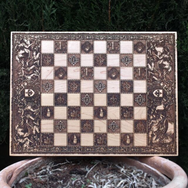 Mousepad Woodgrain Floppy Chess Board - Made in USA